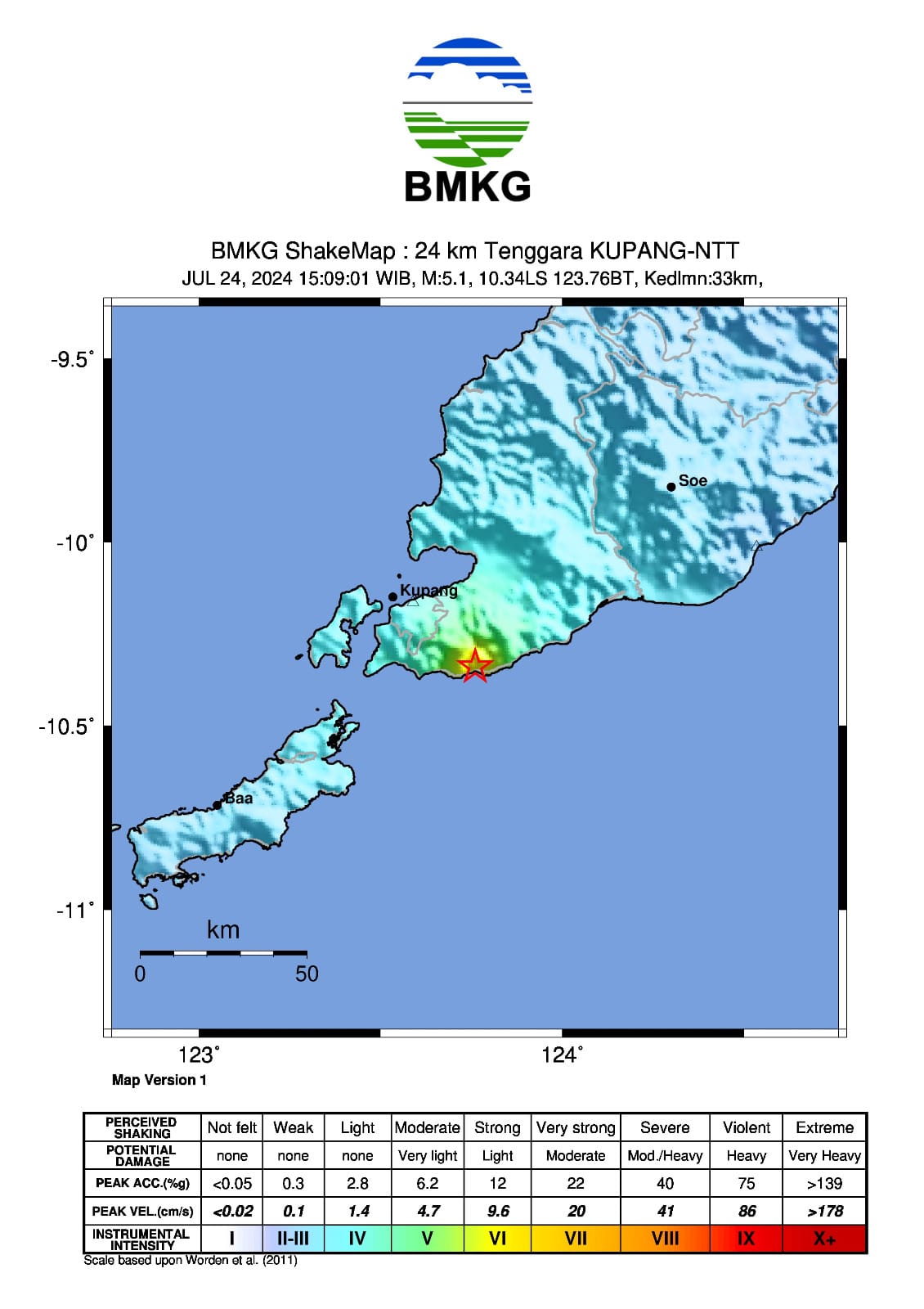 gem 1 Grafis lokasi Gempa