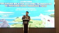 Direktur Perencanaan dan Pengembangan BPJS Kesehatan, Mahlil Ruby dalam kegiatan melaunching Perluasan Wilayah Uji Coba Telemedicine se-Provinsi NTT yang diselenggarakan BPJS Kesehatan bertemakan “Akses Layanan Kesehatan Kian Dekat dalam Jangkauan," di Kupang, Kamis (8/5/2025).