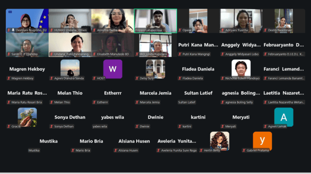 KETERANGAN FOTO/ HO-HUMAS UNDANA - Delegasi Uni Eropa untuk Indonesia dan Brunei Darussalam, Destriani Nugroho, sebagai narasumber utama melakukan sosialisasi terkait recana pendidikan di Eropa bagi tenaga kependidikan dan Mahasiswa Undana , Kamis (12/2/2026).